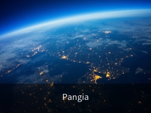 Pangia. Background image: lights on earth from space.