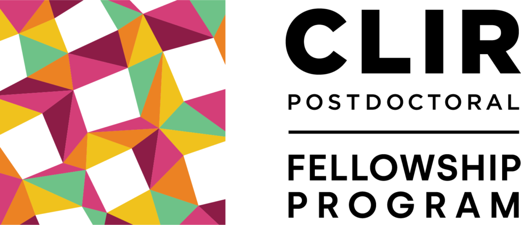 CLIR Postdoctoral Fellowship Program wordmark logo with multi-colored geometric square to left
