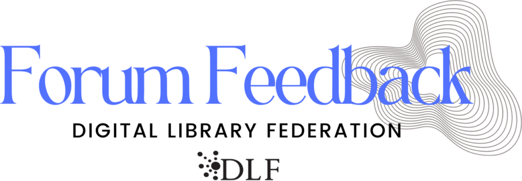 Wordmark Logo - "Forum Feedback" in bright blue.