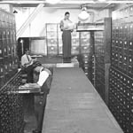 Examiner photo morgue library, January 21, 1942. Photographer: Blickfeldt Front to rear: Larry Lieurance, Edward Wold and George Aldridge. Filing code: 124068_01_01--NEGExaminer photo morgue library, January 21, 1942. Photographer: Blickfeldt Front to rear: Larry Lieurance, Edward Wold and George Aldridge. Filing code: 124068_01_01--NEG