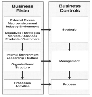 fig4.gif Business risks and control elements at different levels of the organization