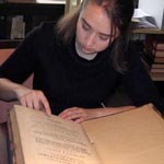 Goucher College Student works in Special Collections